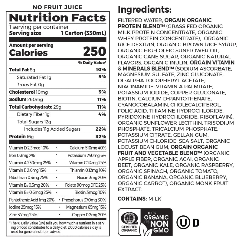 Organic Nutrition Shake - Iced Cafe Mocha